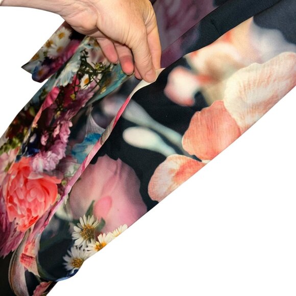 Ted Baker Black Floral Midi Dress - Picture 6 of 8